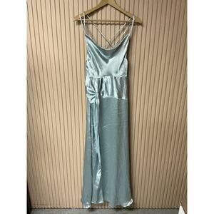 ASOS Satin Maxi Dress Strappy Back Slip Size 6